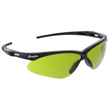 Mcr Safety Memphis (MP1), Welding Safety Glasses, Anti-Scratch, Green Filter 2.0 Lens, Black Frame, Half Frame MP1120